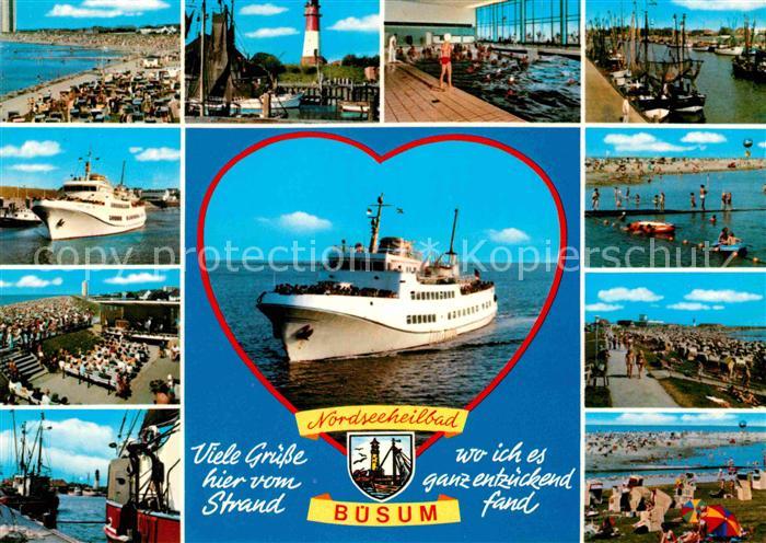 Buesum Nordseebad Leuchtturm Strand Dampfer Hafen