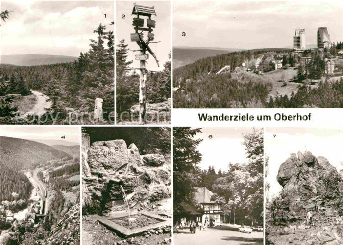 Oberhof Thueringen Rennsteig Wanderwegweiser Interhotel Panorama