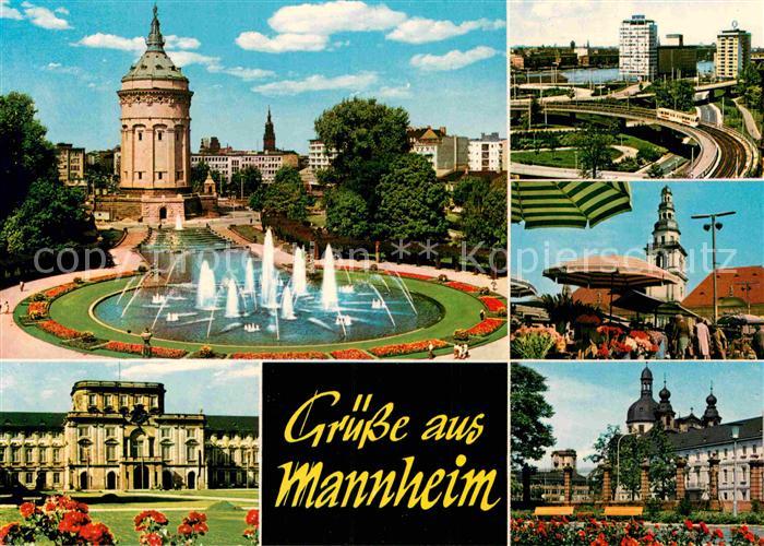 MANNHEIM BW Wasserturm Jesuitenkirche