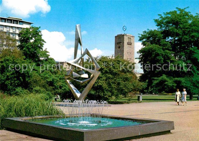 STUTTGART  CITY Obere Anlage mit Bahnhofsturm