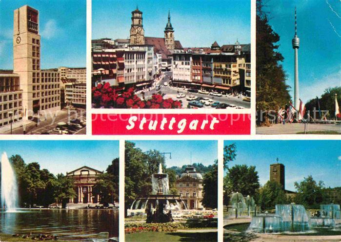 STUTTGART  CITY Brunnen Fernsehturm Zentrum