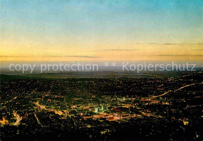 STUTTGART  CITY Fliegeraufnahme am Abend