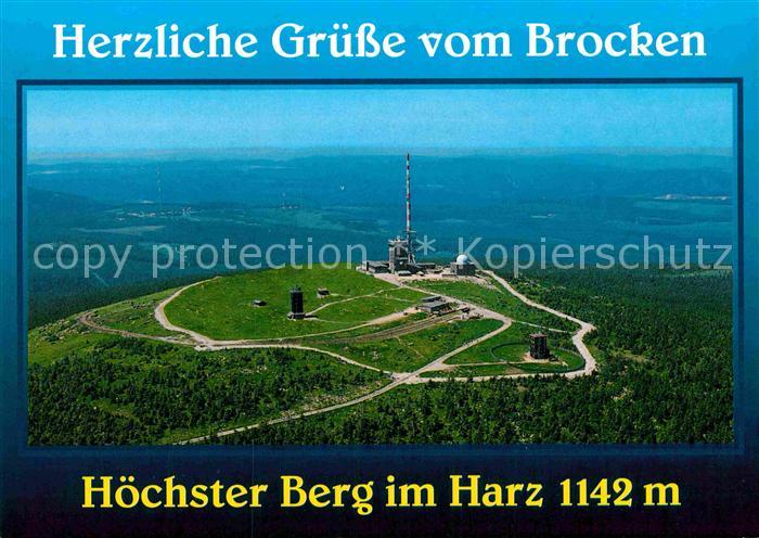 Brocken Harz Fliegeraufnahme mit Sendetuermen