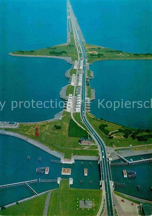 Afsluitdijk Fliegeraufnahme Stevinsluizen