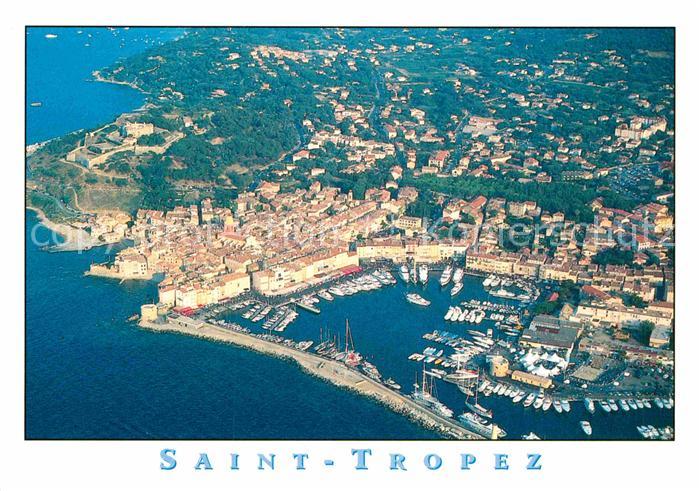 Saint Tropez Var Fliegeraufnahme mit Hafen
