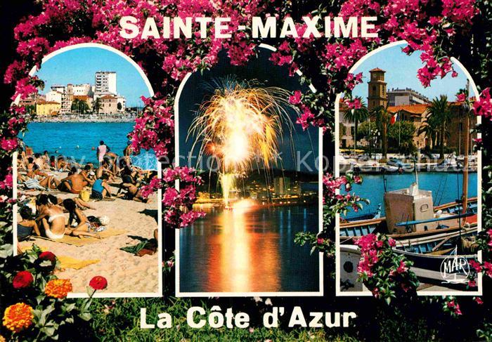 Sainte Maxime sur Mer Var Strand Feuerwerk Hafen