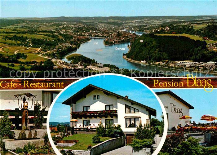 Haibach Donau Fliegeraufnahme Cafe Restaurant Pension Blaas