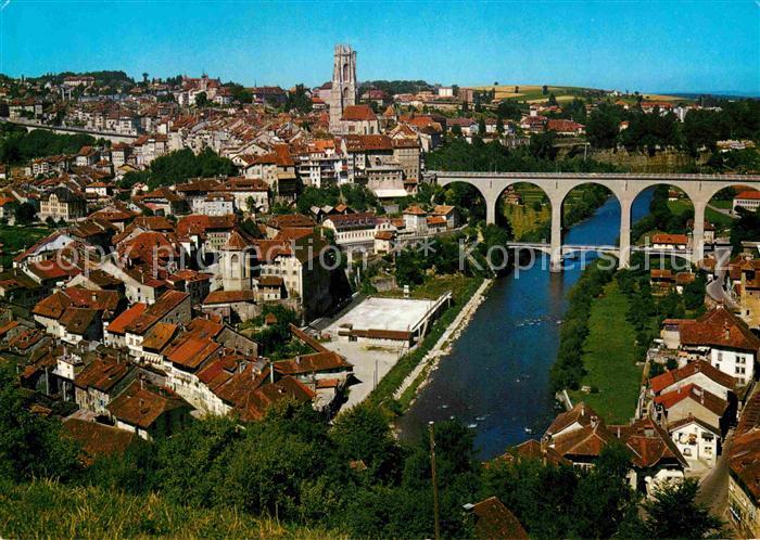 Fribourg Moselle Pont de Zaehringen et Cathedrale