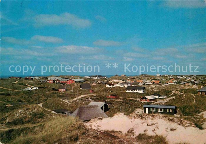 Henne Strand Fliegeraufnahme Haeuser in den Duenen