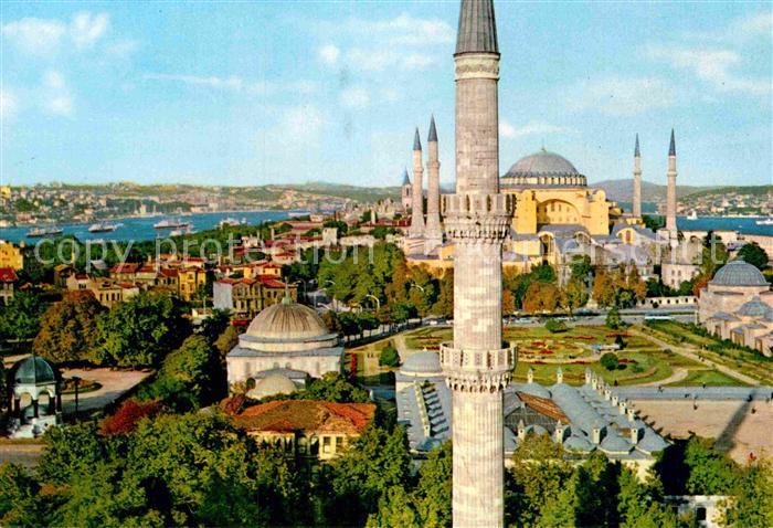 Istanbul Constantinopel Blick von Blauer Moschee Kaiser Wilhelm II Brunnen Hagia