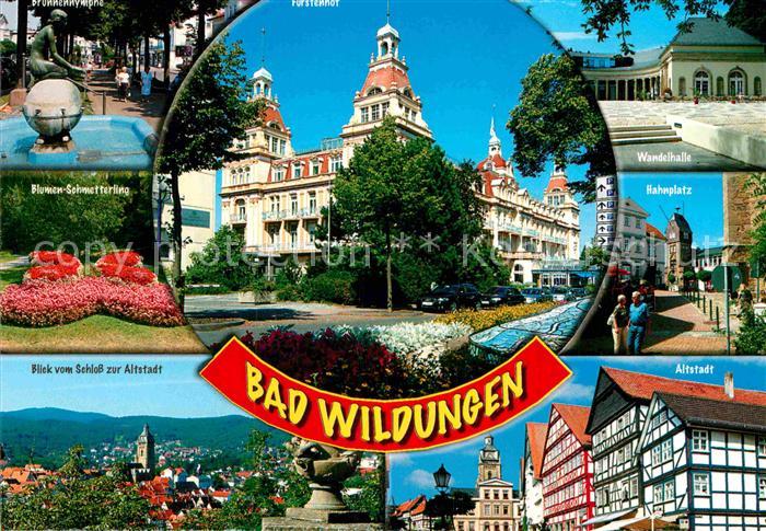 Bad Wildungen Brunnennymphe Blumenschmetterling Schloss Altstadt Wandelhalle Hah