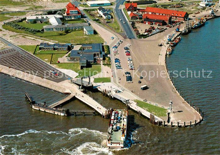 Norderney Nordseebad Hafen mit Faehranleger Fliegeraufnahme