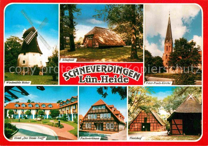 Schneverdingen Windmuehle Schafstall Lueneburger Heide Kirche Theeshof Fachwerkh