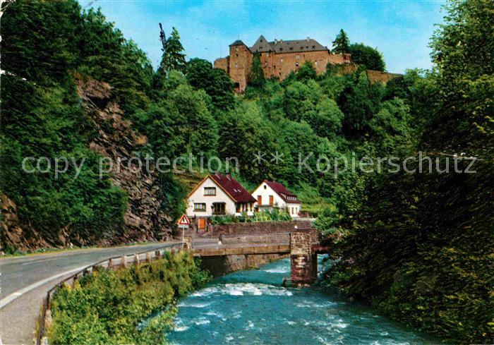 Monschau Montjoie NRW Blick auf Burgau und Jugendherberge