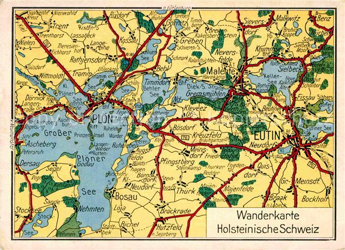 Ploen See Wanderkarte Eutin Malente Bosau
