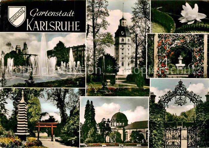 Karlsruhe Baden Wasserspiele Schlossturm Victoria Regia