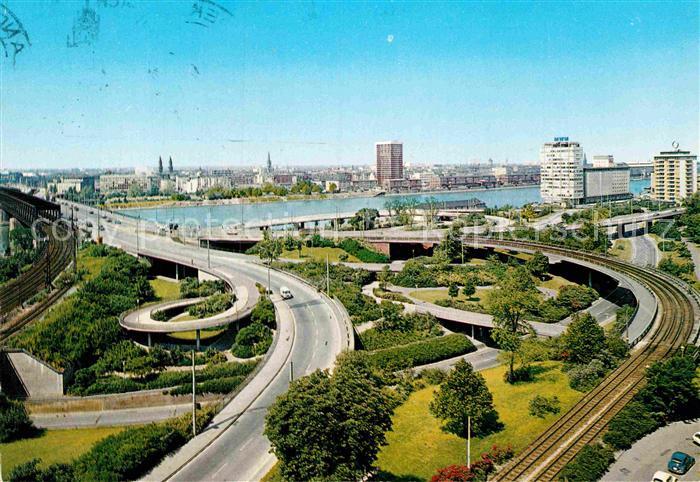 MANNHEIM BW Brueckenauffahrt und Ludwigshafen