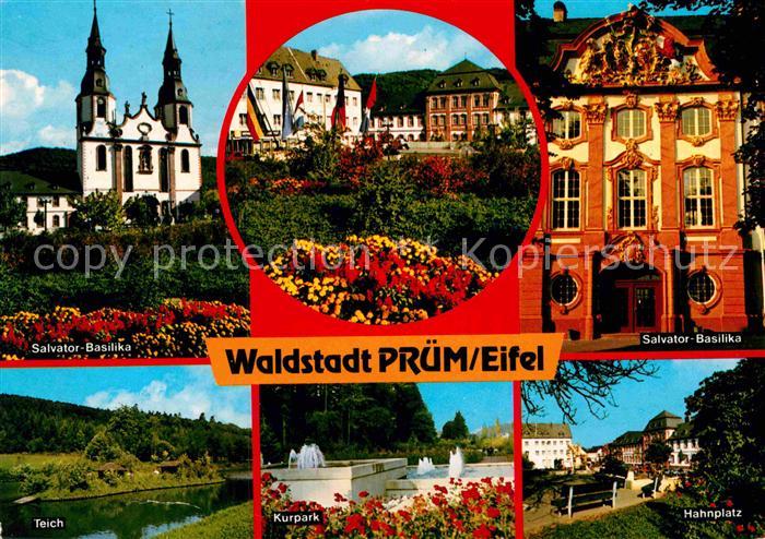 Pruem Eifel Waldstadt Basilika Kurpark Hahnplatz