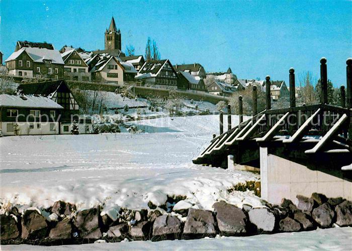 Schmallenberg Brueckenpartie im Winter