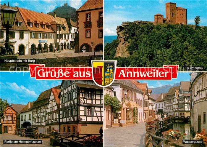 Annweiler Trifels Hauptstrasse mit Burg Trifels Wassergasse Heimatmusem