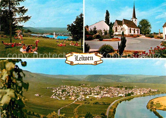 Leiwen Mosel Freibad Kirche Moselpartie