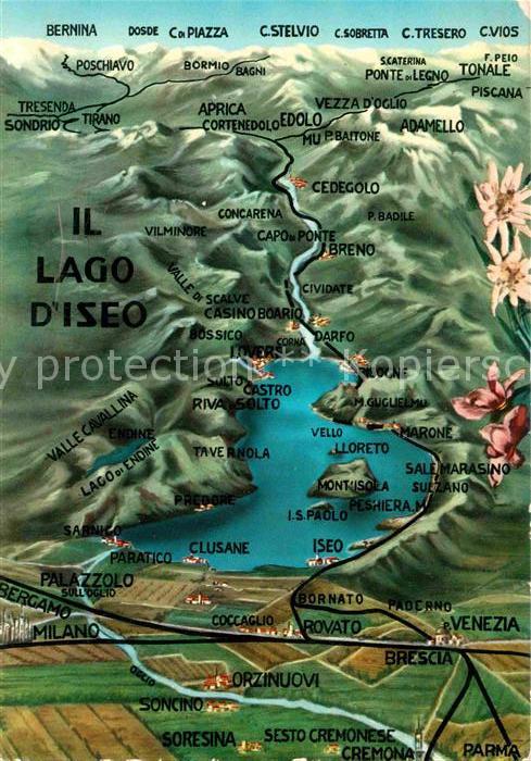 Lago d Iseo Panoramakarte
