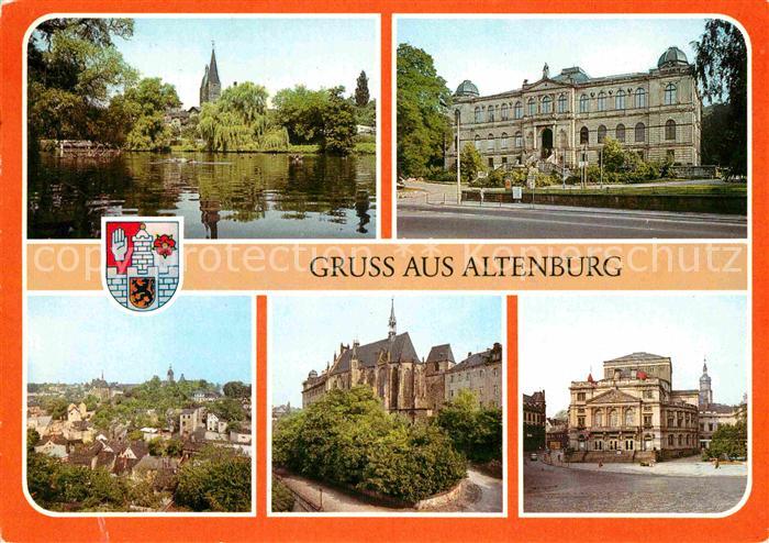 Altenburg Thueringen Am kleinen Teich Lindenau Museum Teilansicht Schlosskirche