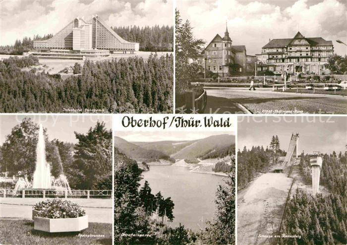 Oberhof Thueringen Interhotel Springbrunnen Sprungschanze Ernst Thaelmann Platz