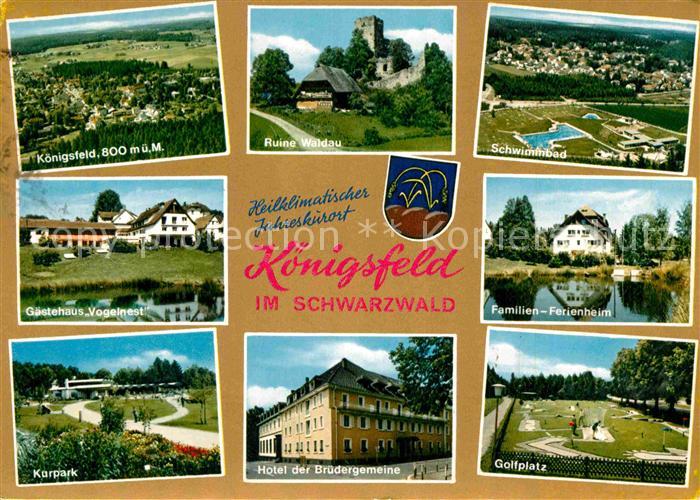 Koenigsfeld Schwarzwald Fliegeraufnahme Gaestehaus Vogelnest Kurpark Hotel der B