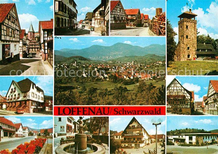 Loffenau Bad Herrenalb Turm Altstadt Fachwerkhaeuser Brunnen Gasthaus