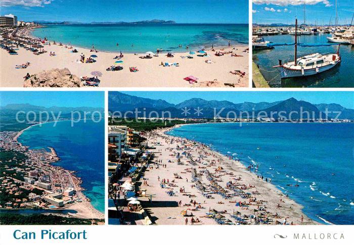 Can Picafort Mallorca Fliegeraufnahme Strand Hafen