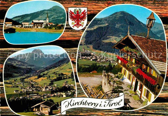 Kirchberg Tirol Badesee gegen Hohe Salve Rettenstein Blick vom Filzerhof