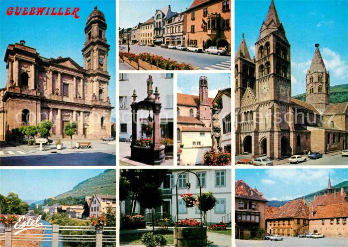 Guebwiller Elsass Kirchen Platz Brunnen