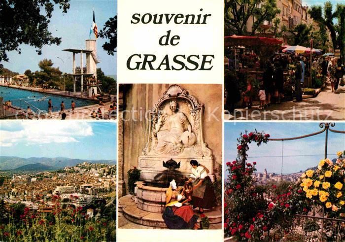 Grasse Alpes Maritimes Park Brunnen Gesamtansicht Schwimmbad M