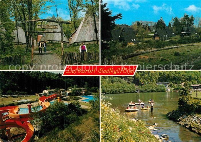 Stadtkyll Waldjugendlager Feriendorf Schwimmbad Flussufer