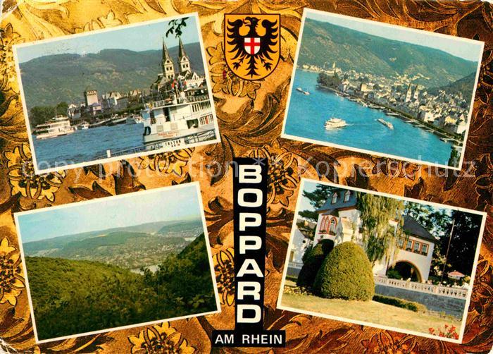 Boppard Rhein Fliegeraufnahme Kirche Rheinansicht Schloss Panorama