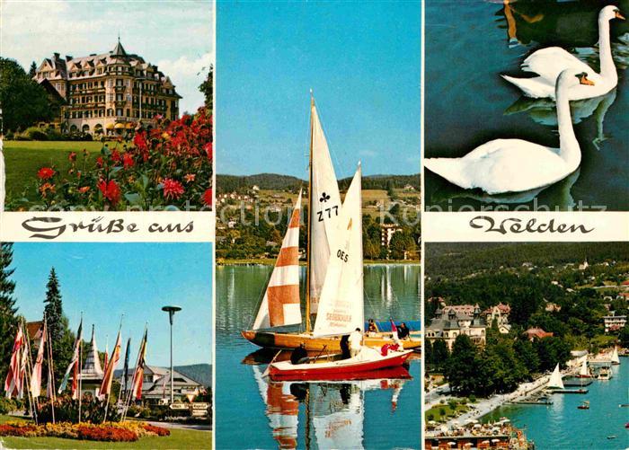 Velden Woerthersee Kurhaus Platz Segelboote Schwaene Hafen