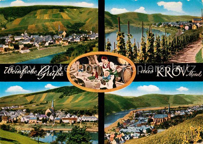 Kroev Mosel Teilansicht Kirche Reben