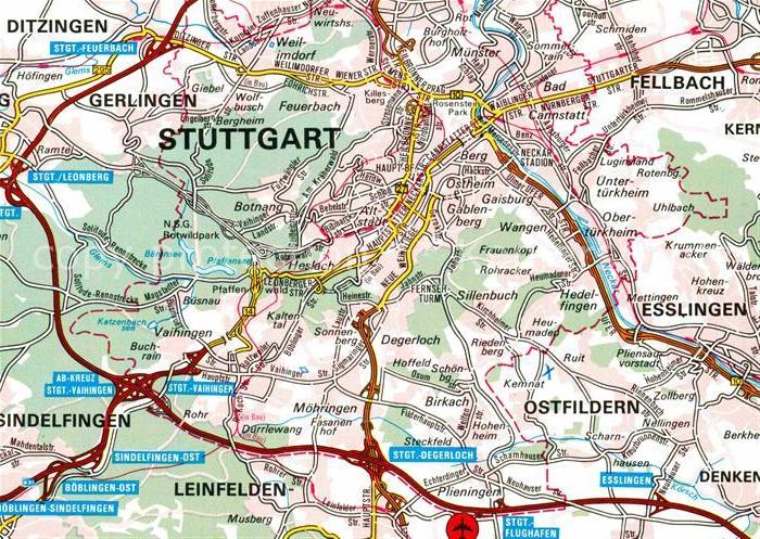 STUTTGART  CITY Landkarte