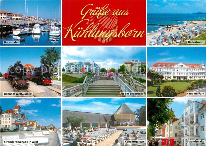 Kuehlungsborn Ostseebad Bootshafen Bahnhof West Molli Promenade Konzertgarten St