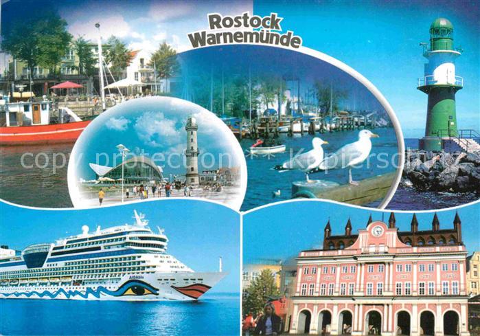 Warnemuende Ostseebad Leuchtturm Aida Rathaus EGS Center