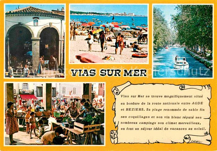 Vias-sur-Mer Kanal Strand Markt