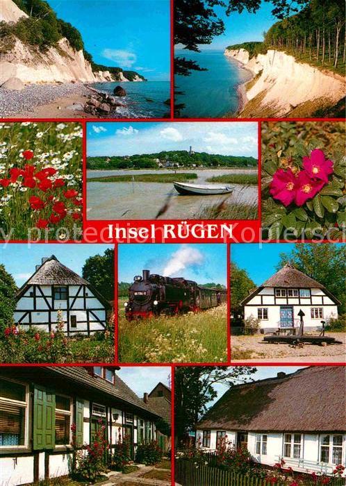 Ruegen Kreidefelsen Rasender Roland Bauernhaeuser