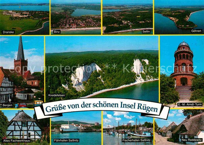 Ruegen Fliegeraufnahme Dranske Binz Selin Goehren Bergen Sassnitz Leuchtturm