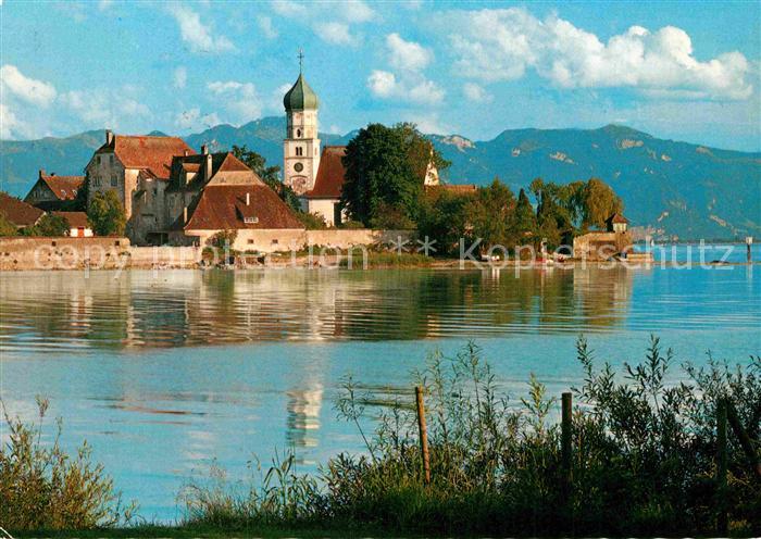 Wasserburg Bodensee Teilansicht mit Kirche