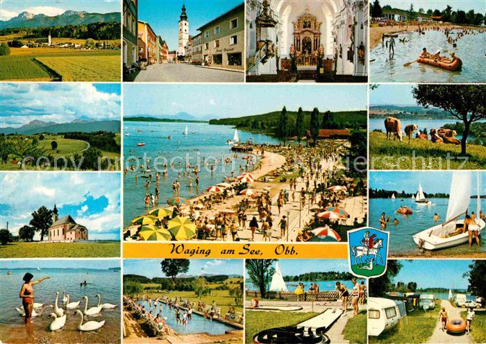 Waging See Marktplatz Sankt Martinskirche Kurhaus Seeblick Kneippbad Minigolf