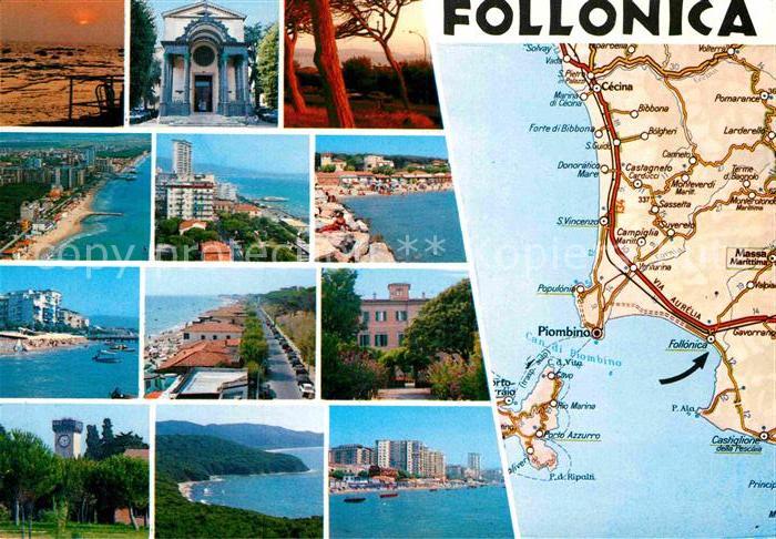 Follonica Fliegeraufnahme Strand Panorama Kirce Promenade