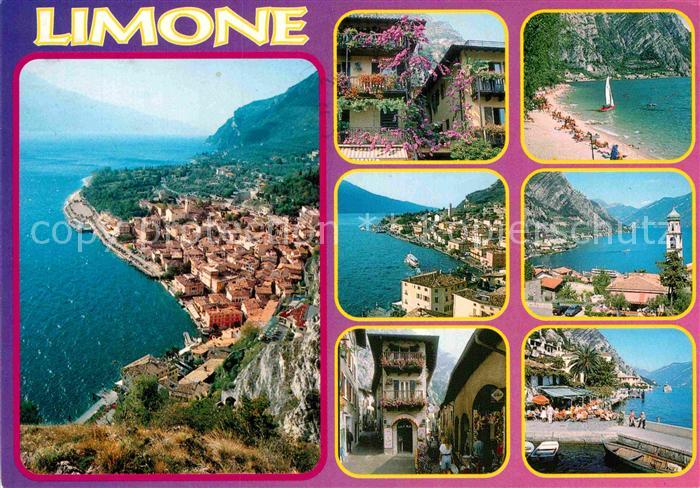 Limone sul Garda Fliegeraufnahme Bucht Kleines Haus Strand