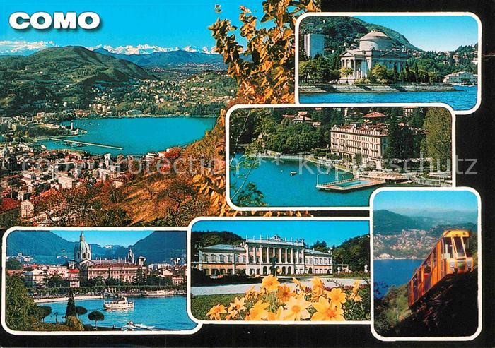 Como Lago di Como Gesamtansicht Bergbahn Promenade
