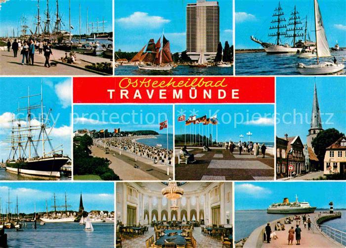 Travemuende Ostseebad Hotel Neptun Strand Dreimaster Passat Leuchtturm